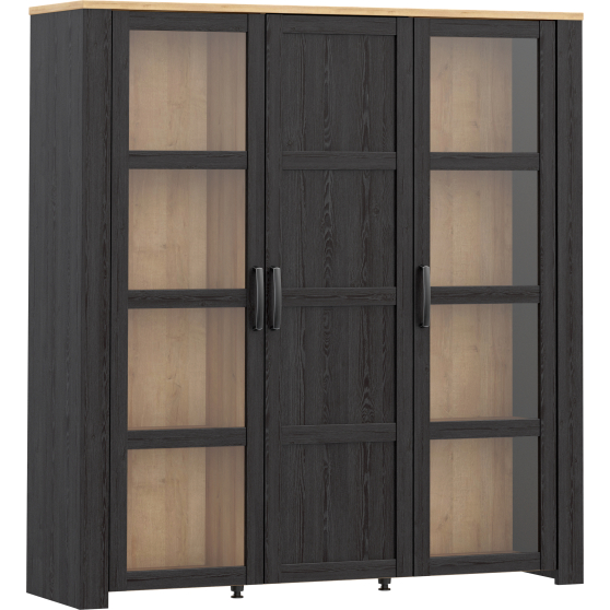 Witryna trzydrzwiowa BHLV631-M954 Dąb Riviera / Dąb Cabezone CHISBURY Podstawowe