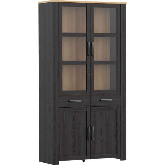 Witryna podwójna wysoka BHLV822-M954 Dąb Riviera / Dąb Cabezone CHISBURY Podstawowe