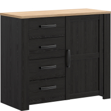 Komoda z drzwiami i szufladami BHLK222-M954 Dąb Riviera / Dąb Cabezone CHISBURY Podstawowe