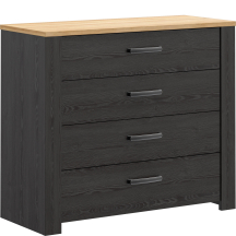 Komoda 4 szuflady BHLK212-M954 Dąb Riviera / Dąb Cabezone CHISBURY Podstawowe