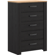 Komoda wysoka BHLK311-M954 Dąb Riviera / Dąb Cabezone CHISBURY Podstawowe