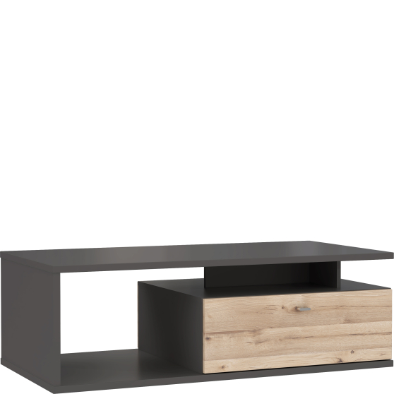 Ława prostokątna z półką i szufladami COMT501-C175 Uni Wolfram Szary / Deska Dębowa COMO Podstawowe Ława prostokątna z półką i szufladami COMT501-C175 Uni Wolfram Szary / Deska Dębowa COMO Podstawowe
