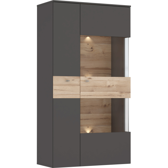 Witryna Prawa 90 cm z oświetleniem COMV623RB-C175 Uni Wolfram Szary / Deska Dębowa COMO Podstawowe Witryna Prawa 90 cm z oświetleniem COMV623RB-C175 Uni Wolfram Szary / Deska Dębowa COMO Podstawowe