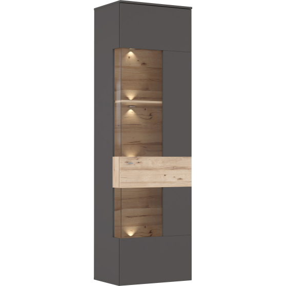 Witryna wąska Prawa z oświetleniem 60 cm COMV711RB-C175 Uni Wolfram Szary / Deska Dębowa COMO Podstawowe Witryna wąska Prawa z oświetleniem 60 cm COMV711RB-C175 Uni Wolfram Szary / Deska Dębowa COMO Podstawowe