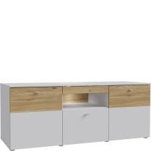 Szafka RTV z oświetleniem 150 cm COMT131B-M742 Secret Grey / Dąb Mauvella COMO Podstawowe