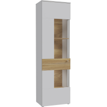 Witryna wąska Lewa z oświetleniem 60 cm COMV711LB-M742 Secret Grey/Dąb Mauv COMO Podstawowe