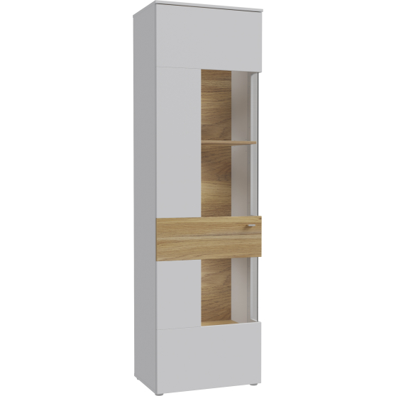 Witryna wąska Lewa z oświetleniem 60 cm COMV711LB-M742 Secret Grey/Dąb Mauv COMO Podstawowe