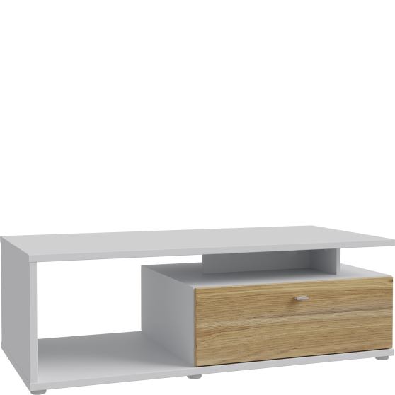 Ława prostokątna z półką i szufladami COMT501-M742 Secret Grey / Dąb Mauvella COMO Podstawowe