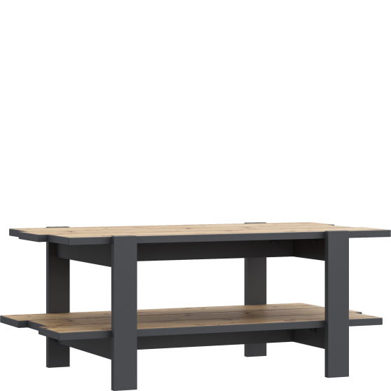 Ława prostokątna z półką 110x60 cm CFTT5116-M329 Dąb Artisan / Uni Wolfram Szary COFFEE TABLES Podstawowe