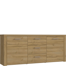 Komoda 200 cm z szufladami i drzwiami PRTK24-D67 Dąb Postarzany PORTLAND Podstawowe