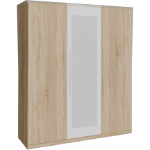 Szafa 3 drzwi z lustrem HELEN Biały / Dąb Sonoma HLNS931-Q45F Podstawowe