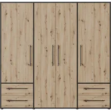 Szafa ubraniowa 4-drzwiowa MKSS841-M788 Czarny / Dąb Artisan JUPITER Podstawowe