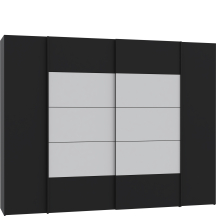 Szafa z drzwiami przesuwnymi i uchylnymi NRGS82511-Q219 Czarny / Biały NARAGO Podstawowe