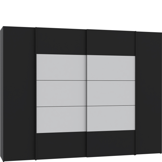 Szafa z drzwiami przesuwnymi i uchylnymi NRGS82511-Q219 Czarny / Biały NARAGO Podstawowe