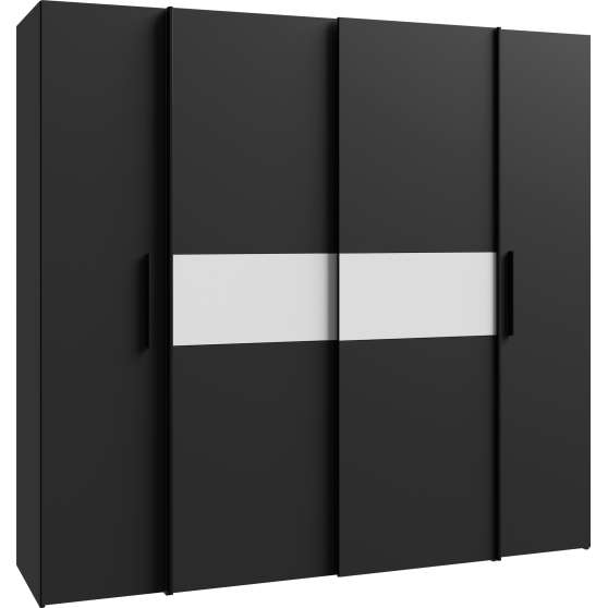 Szafa z drzwiami przesuwnymi i uchylnymi KLTS62321-Q217 Czarny / Biały NARAGO Podstawowe