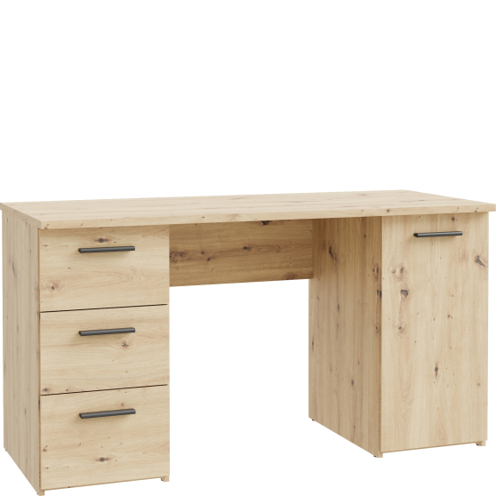 Biurko z 3 szufladami i szafką MT311-D78 Dąb Artisan NET106 Podstawowe