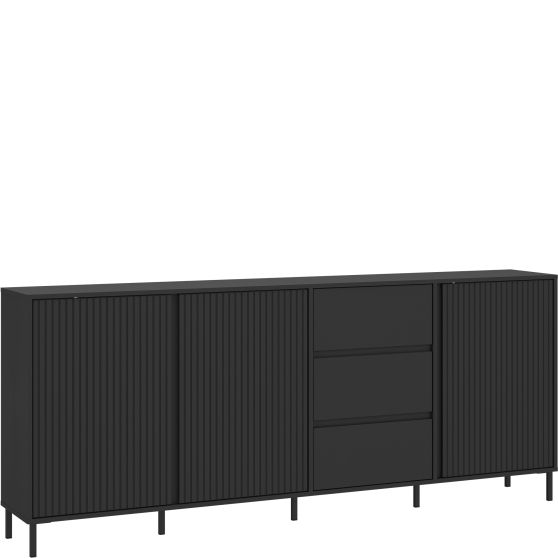 Komoda duża 3 szuflady 3 drzwi AVEK02 Antracyt Mat AVENALE Podstawowe