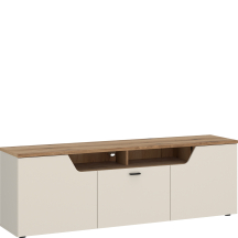 Szafka RTV 160 cm 2 wnęki CTUF01 Kaszmir / Dąb Coast Evoke CUT OUT Podstawowe