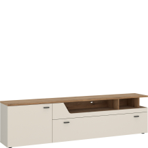 Szafka RTV duża 210 cm CTUF03 Kaszmir / Dąb Coast Evoke CUT OUT Podstawowe