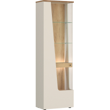 Witryna pojedyncza Lewa z oświetleniem CTUV01L Kaszmir / Dąb Coast Evoke CUT OUT Podstawowe