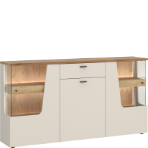 Komoda 160 cm z oświetleniem CTUK01 Kaszmir / Dąb Coast Evoke CUT OUT Podstawowe