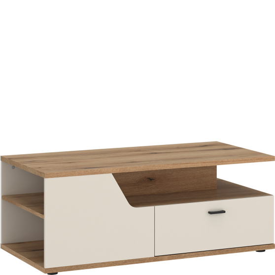 Ława z szufladą i półkami CTUT01 Kaszmir / Dąb Coast Evoke CUT OUT Podstawowe