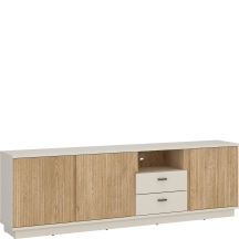 Szafka RTV 200 cm LUSF102 Kaszmir / Dąb Cremona MOSANO Podstawowe