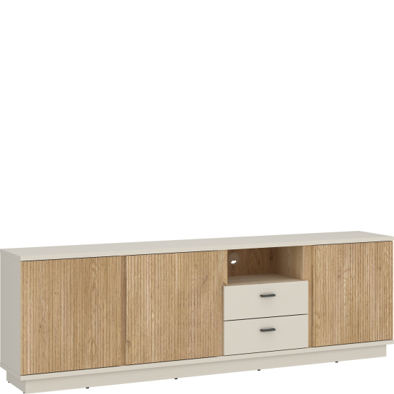Szafka RTV 200 cm LUSF102 Kaszmir / Dąb Cremona MOSANO Podstawowe