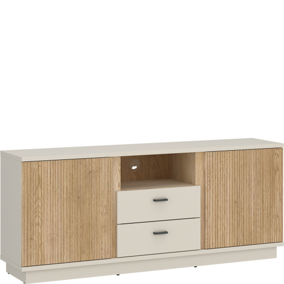 Szafka RTV 150 cm LUSF101 Kaszmir / Dąb Cremona MOSANO Podstawowe