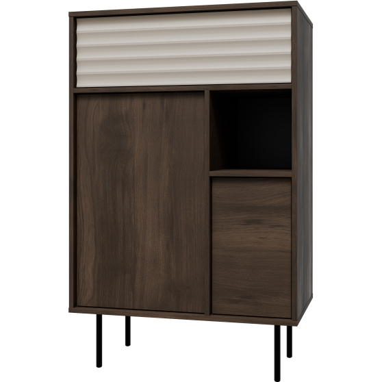 Wysoka komoda EBR-KO76 Dąb Barokowy / Kaszmir EBRO Podstawowe