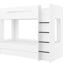 Łóżko piętrowe podwójne 80 x 200 cm BLANC Prawe Biały Mat Podstawowe