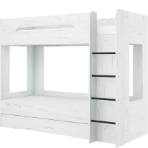 Łóżko piętrowe podwójne 80 x 200 cm BLANC Prawe Craft Biały Podstawowe