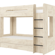 Łóżko piętrowe podwójne 80 x 200 cm BLANC Prawe Dąb Endgrain Podstawowe