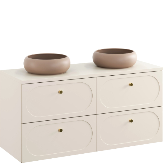 Szafka łazienkowa wisząca z umywalką 120 cm DONNA SAND Podstawowe