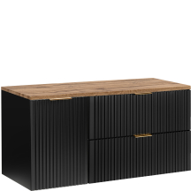 Szafka łazienkowa wisząca z blatem i koszem na pranie 120 cm ADEL BLACK Podstawowe