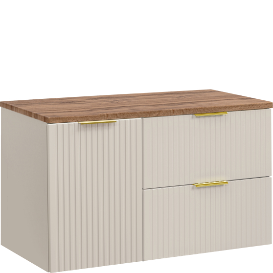 Szafka łazienkowa wisząca z blatem i koszem na pranie 100 cm ADEL CASHMERE Podstawowe