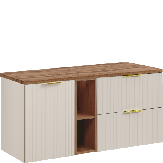 Szafka łazienkowa wisząca z blatem i koszem na pranie 120 cm ADEL CASHMERE Podstawowe