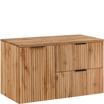 Szafka łazienkowa wisząca z blatem i koszem na pranie 100 cm ADEL OAK Podstawowe