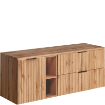 Szafka łazienkowa wisząca z blatem i koszem na pranie 140 cm ADEL OAK Podstawowe