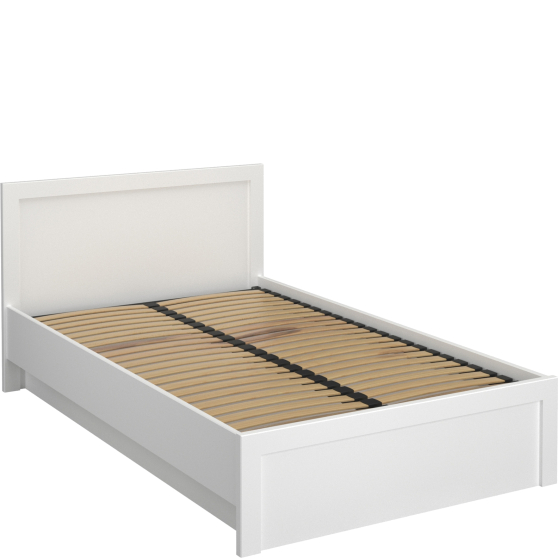 Łóżko 120 x 200 ze stelażem i pojemnikiem Biały Mat JAZZ Podstawowe