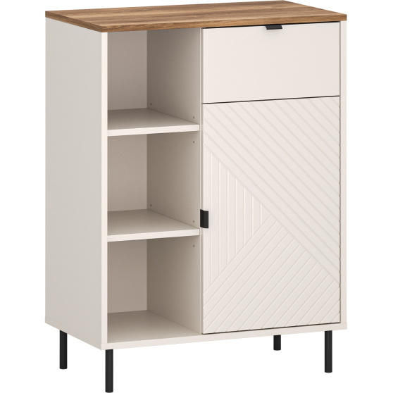 Regał niski jednodrzwiowy z szufladą Kaszmir EVO Podstawowe