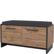 Szafka na buty do przedpokoju z siedziskiem Dąb Wotan / Czarny AMINO Podstawowe