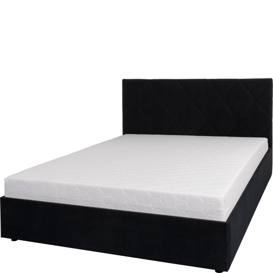 Łóżko tapicerowane 160 x 200 tkanina Mono Czarna BELLANO Podstawowe