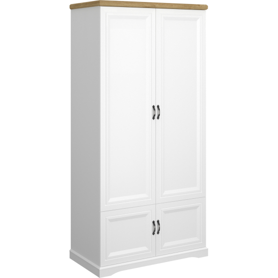 Szafa 4-drzwiowa Biały / Dąb Harbor RIVA Podstawowe