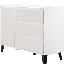 Komoda jednodrzwiowa z 3 szufladami BORG Biały Mat / Kaszmir Mat BORG Podstawowe