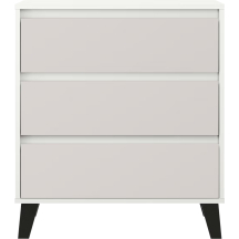 Komoda z 3 szufladami BORG Biały Mat / Kaszmir Mat BORG Widok z innej strony (1)