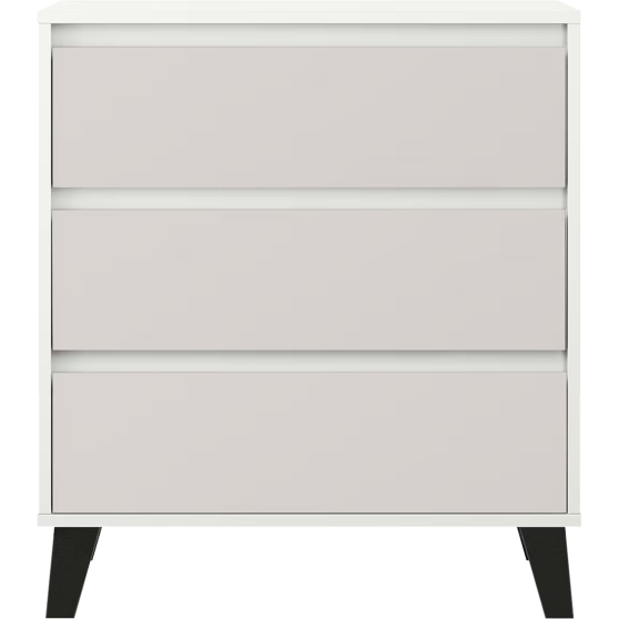 Komoda z 3 szufladami BORG Biały Mat / Kaszmir Mat BORG Widok z innej strony (1)