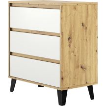 Komoda z 3 szufladami BORG Dąb Artisan / Biały Mat BORG Podstawowe