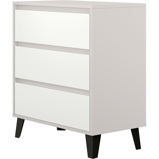 Komoda z 3 szufladami BORG Dąb Kaszmir Mat / Biały Mat BORG Podstawowe