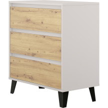 Komoda z 3 szufladami BORG Dąb Kaszmir Mat / Dąb Artisan BORG Podstawowe